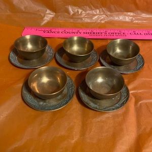 Vintage brass Soki cups/saucers